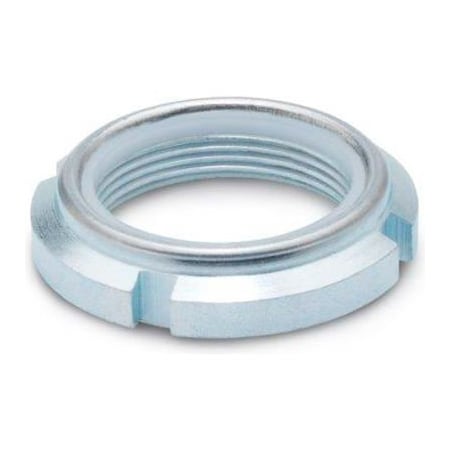 J.W. Winco Slotted Spanner Lock Nut, M17-1.00, Steel, Class 5, Passivated, Zinc Plated, 8.5 mm Ht 1804.1-M17X1